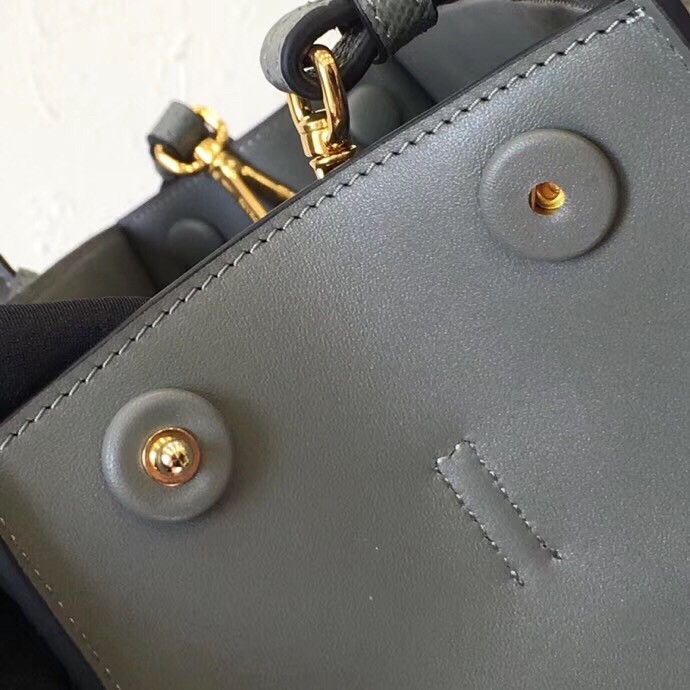 Pra*a large monochrome bag in grey saffiano leather