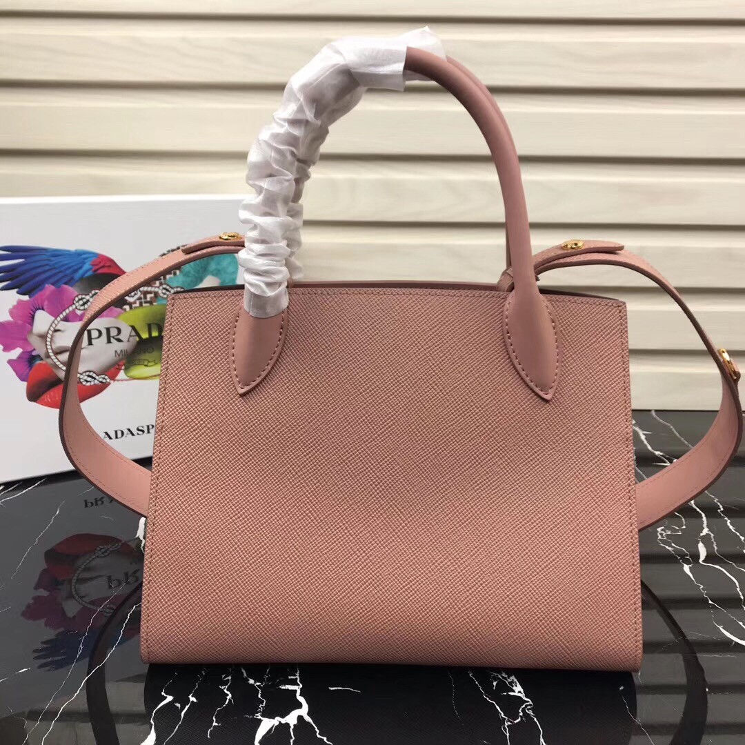 Pra*a large monochrome bag in nude saffiano leather