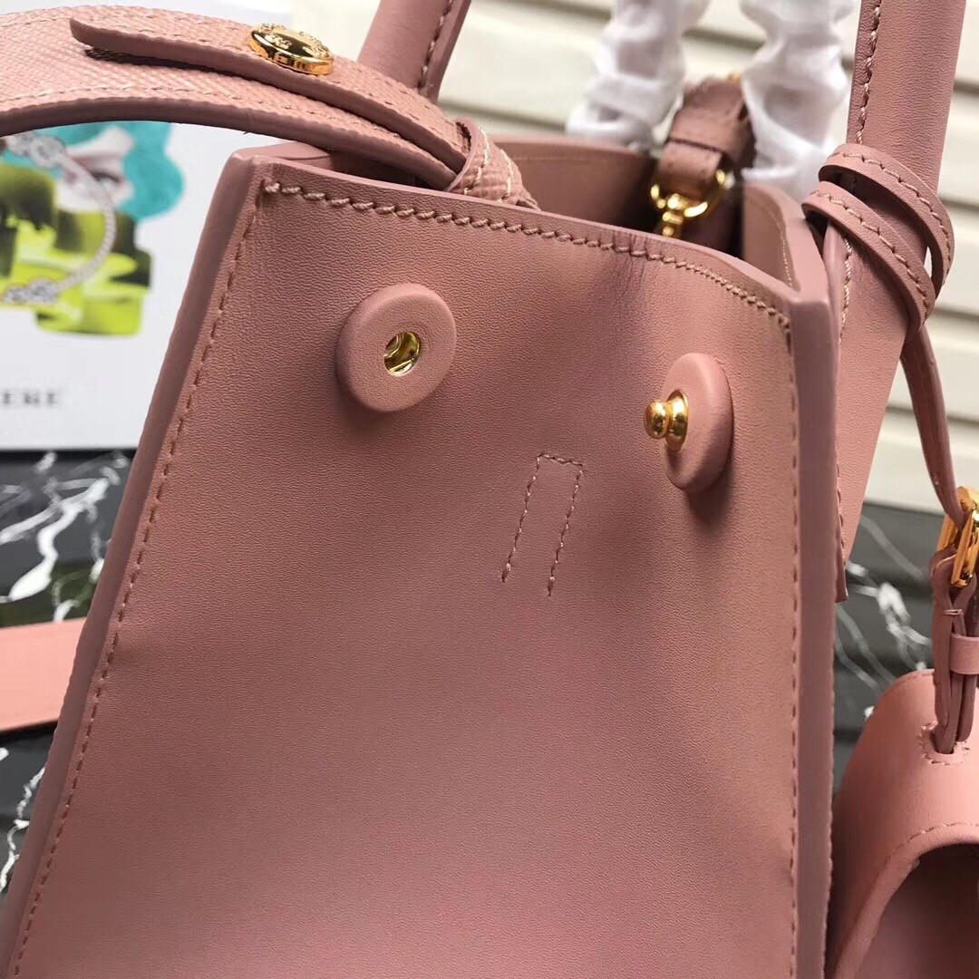 Pra*a large monochrome bag in nude saffiano leather
