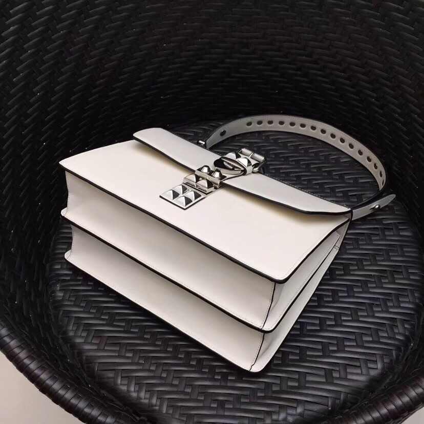 Pra*a elektra shoulder bag in white calfskin