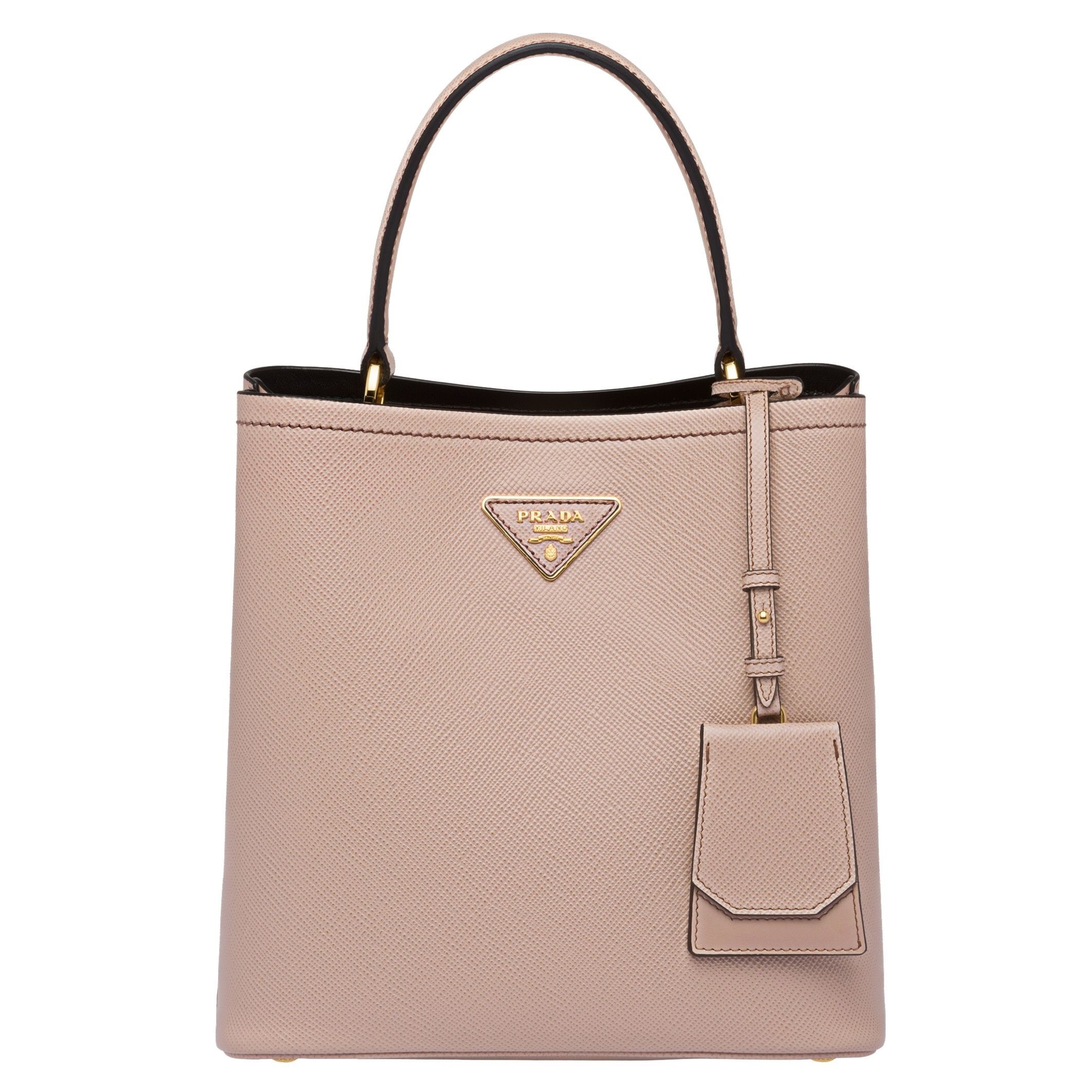 pra*a nude saffiano N0*H south double medium bag