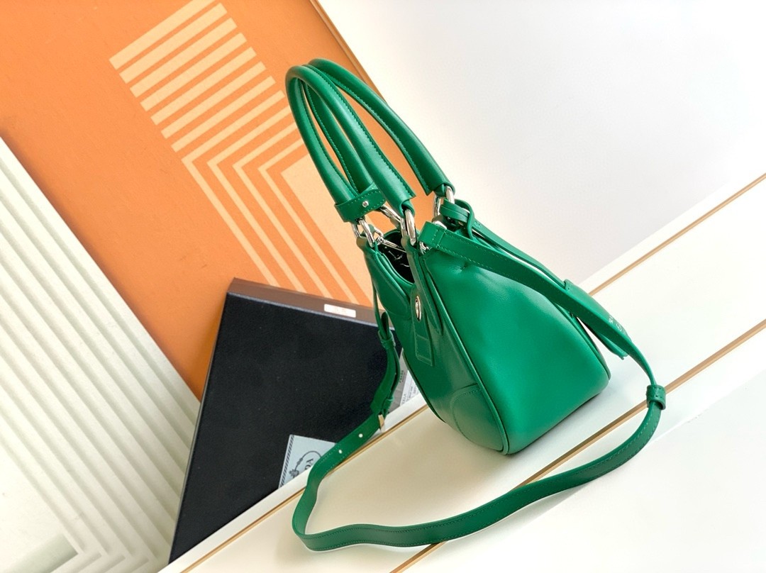 Pra*a moon bag in green padded nappa leather