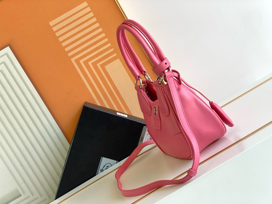 Pra*a moon bag in pink padded nappa leather
