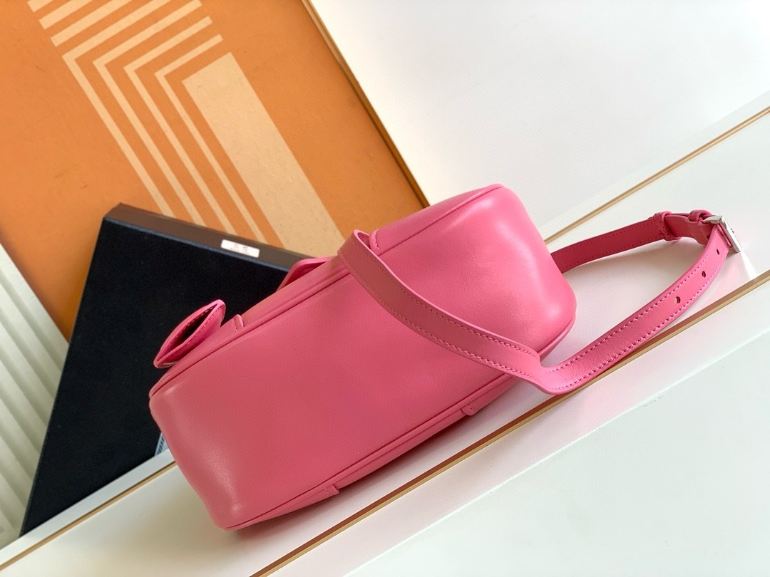 Pra*a moon bag in pink padded nappa leather