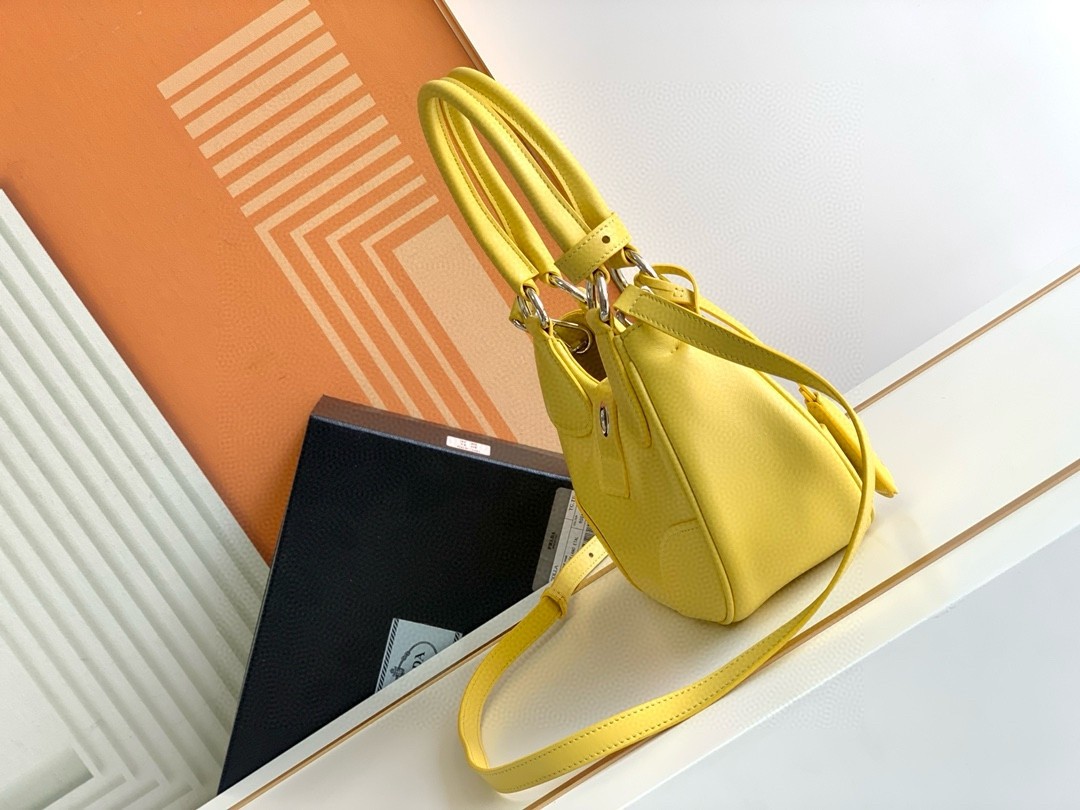 Pra*a moon bag in yellow padded nappa leather