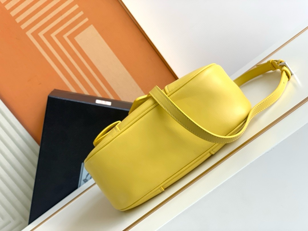 Pra*a moon bag in yellow padded nappa leather