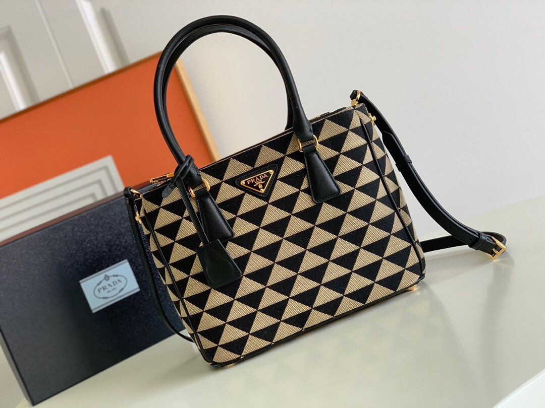 Pra*a galleria small bag in jacquard fabric