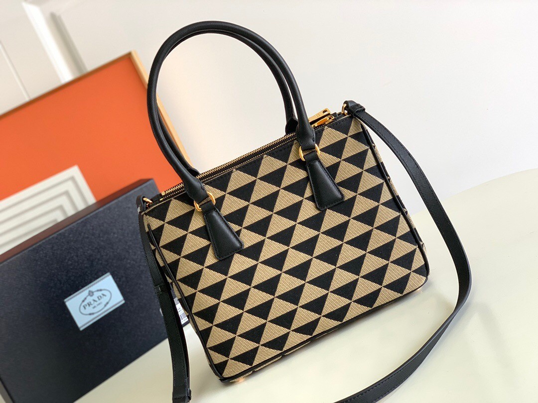 Pra*a galleria small bag in jacquard fabric
