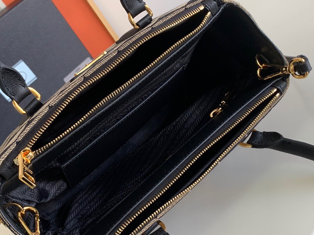 Pra*a galleria small bag in jacquard fabric