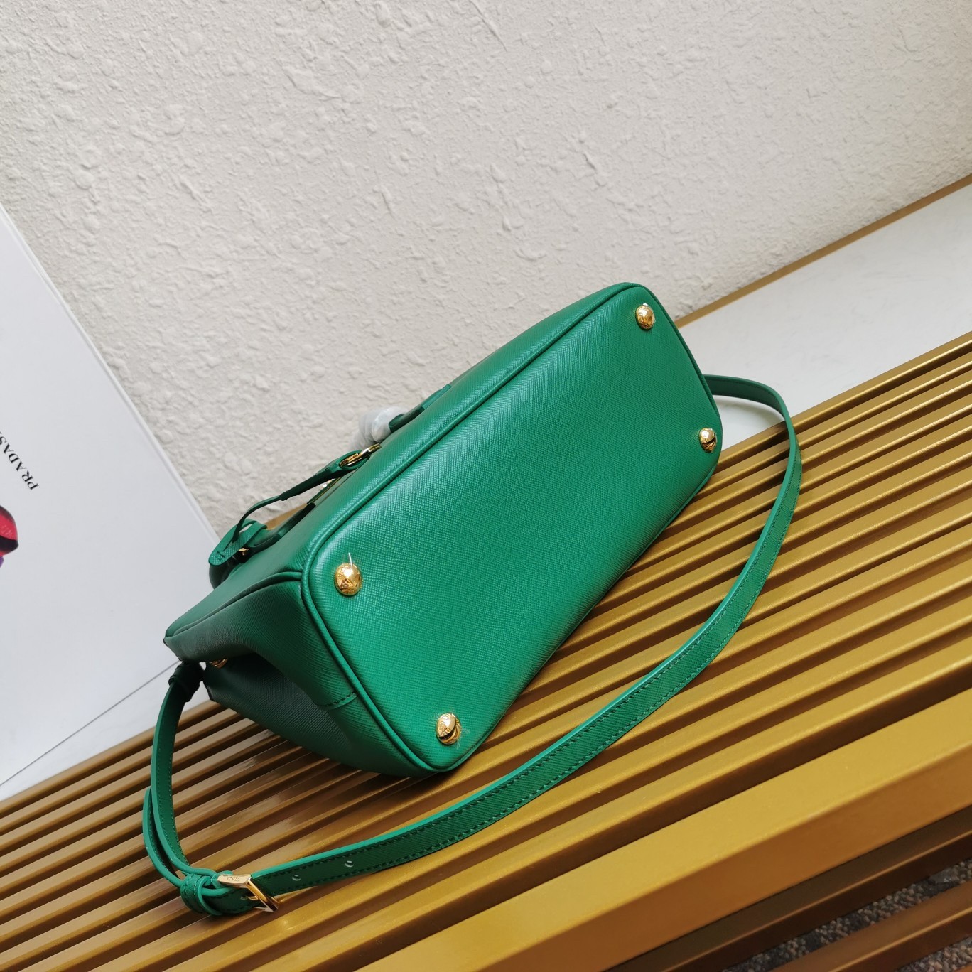 Pra*a small galleria bag in mango saffiano leather