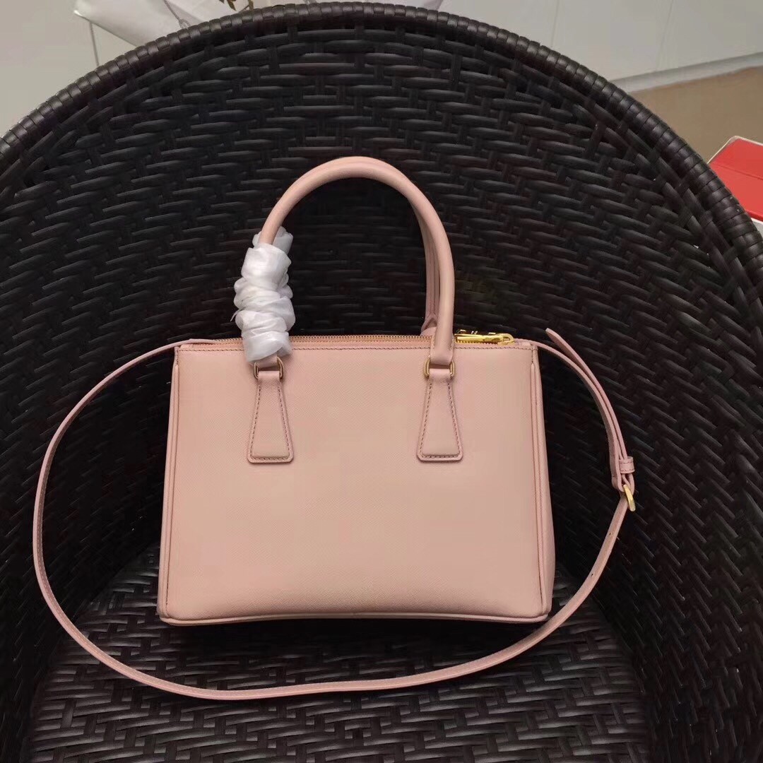 Pra*a small galleria bag in pink saffiano leather