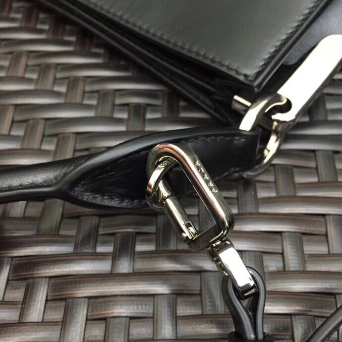 Pra*a small margit bag in black calfskin