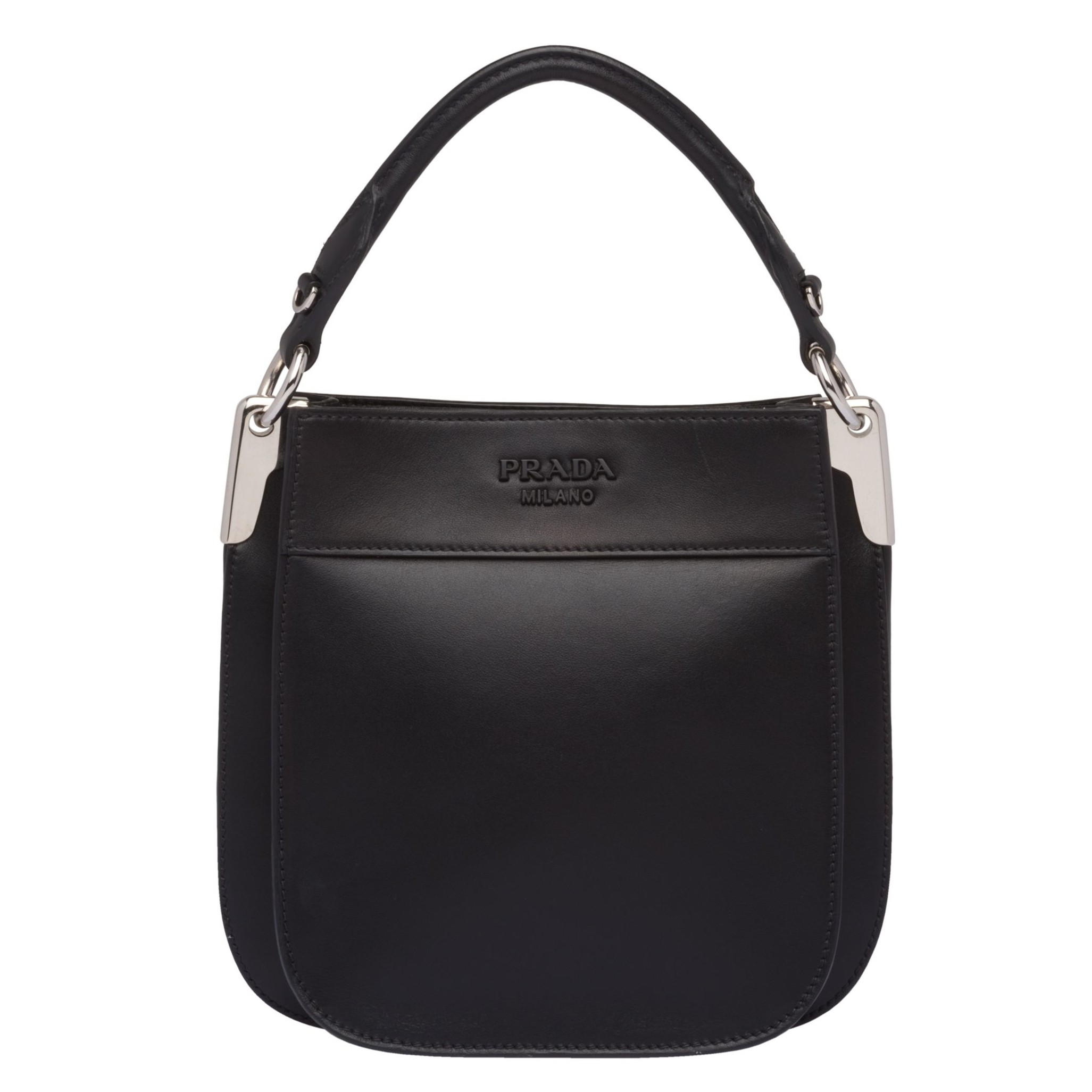 Pra*a small margit bag in black calfskin