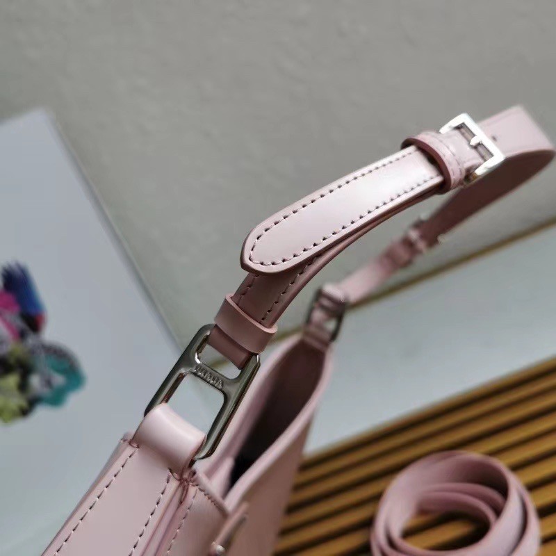 Pra*a cleo shoulder large bag in pink brushed leather