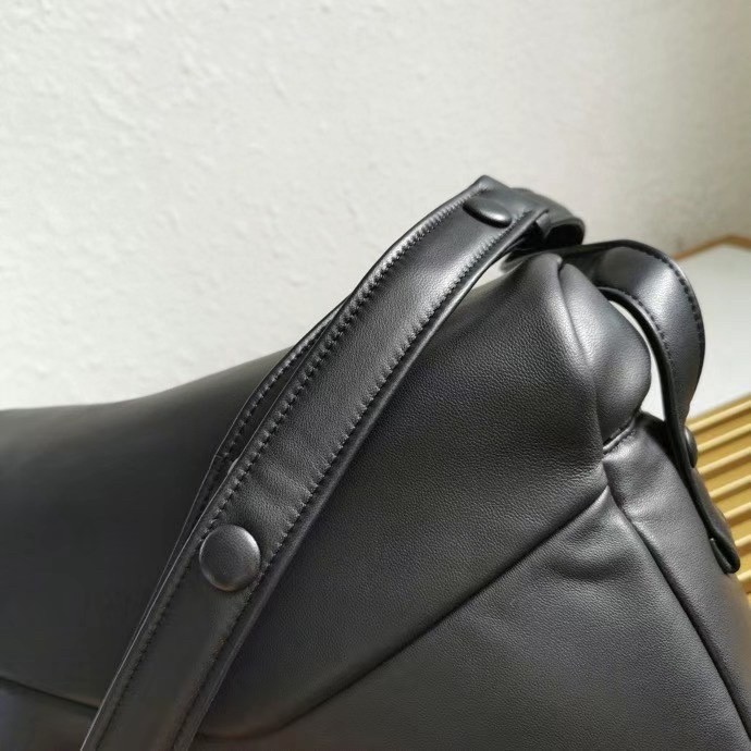 Pra*a signaux bag in black padded nappa leather