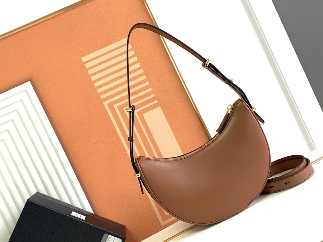 Pra*a arque shoulder bag in brown leather