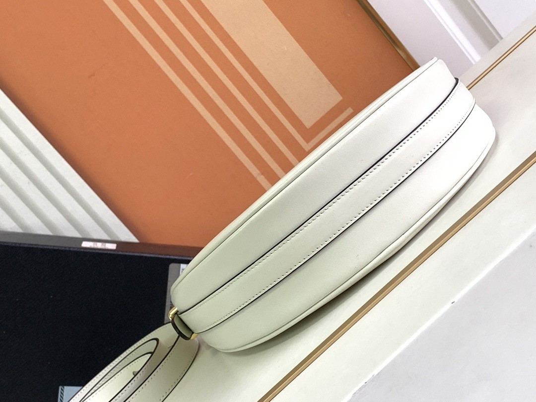 Pra*a arque shoulder bag in white leather