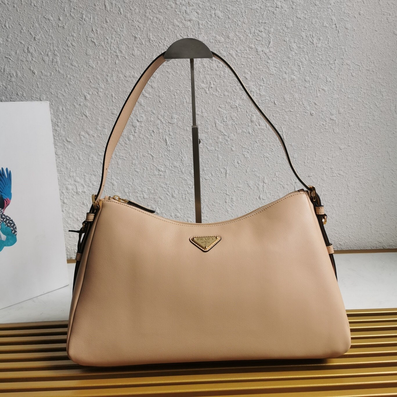 Pra*a aimee large shoulder bag in travertine leather