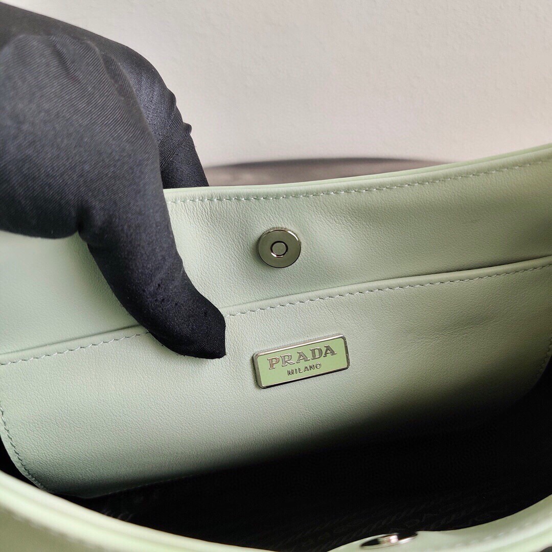 Pra*a cleo small shoulder bag in aqua brushed leather