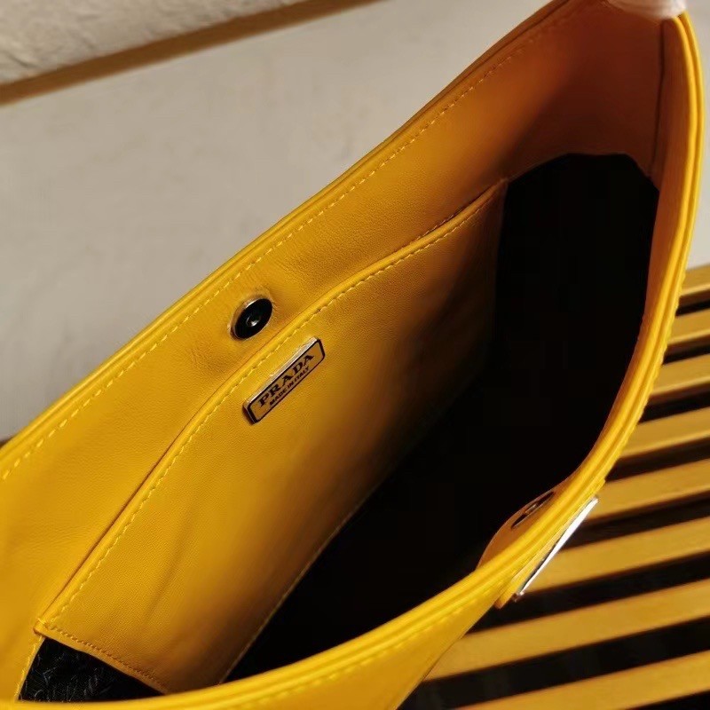 Pra*a cleo shoulder small bag in yellow brushed leather
