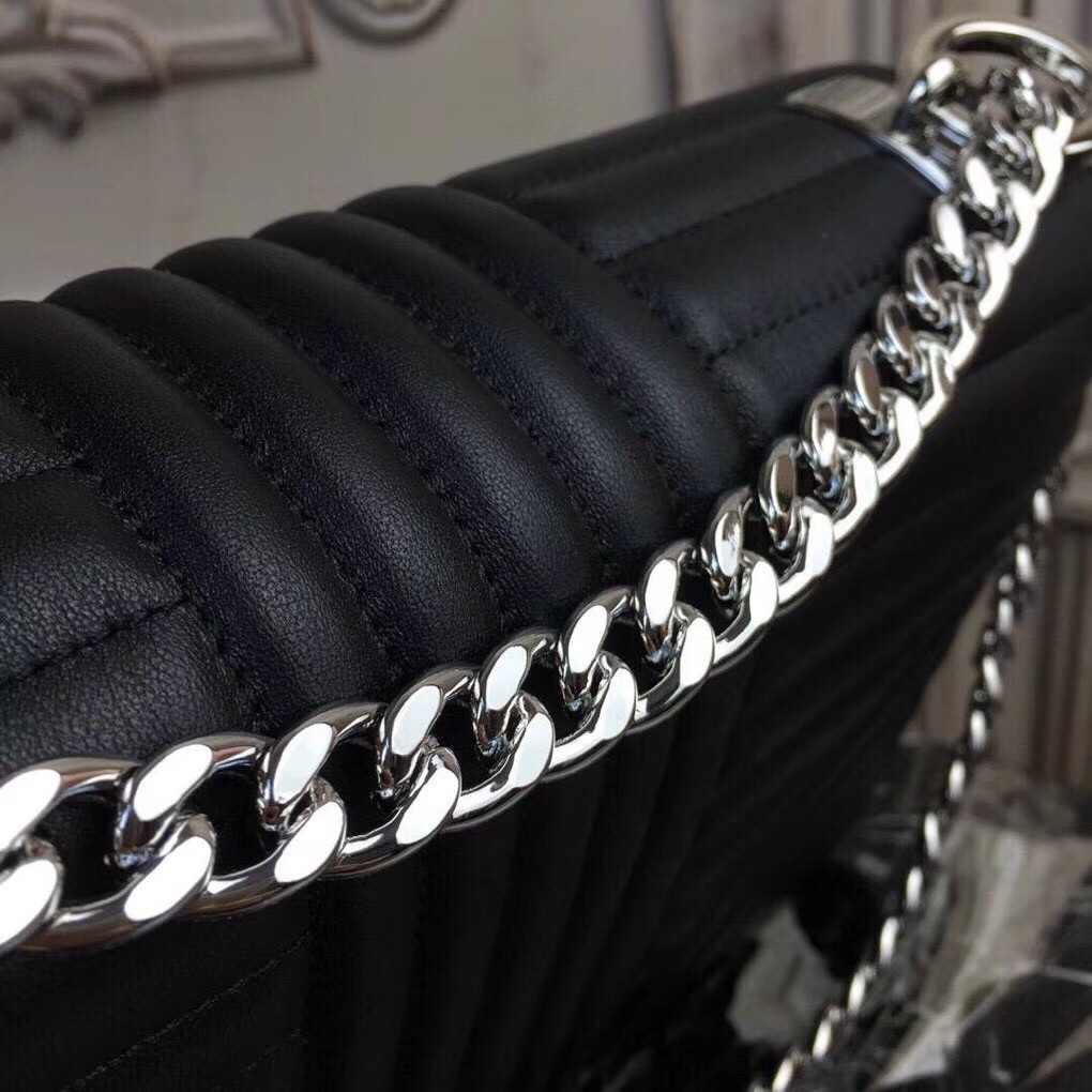 Pra*a diagramme flap bag in black calfskin