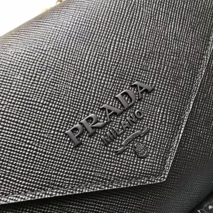 Pra*a so black monochrome flap bag