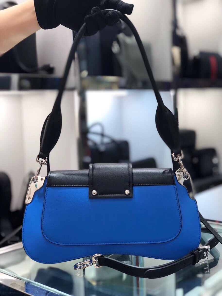 Pra*a sidonie shoulder bag in blue/black leather
