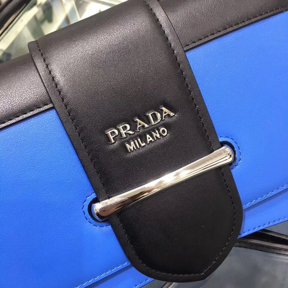 Pra*a sidonie shoulder bag in blue/black leather