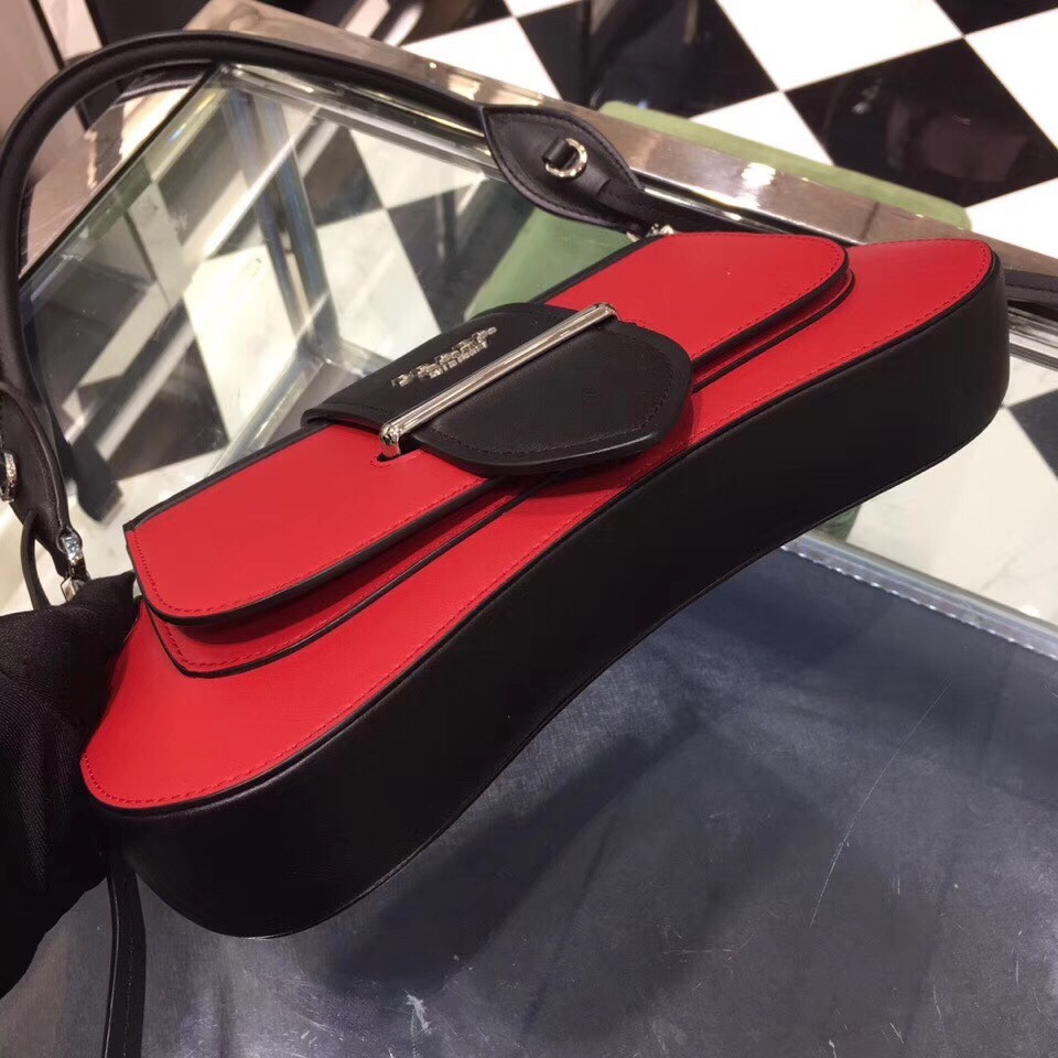 Pra*a sidonie shoulder bag in red/black leather