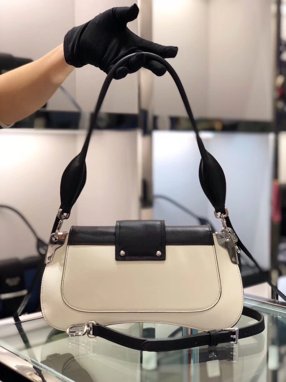Pra*a sidonie shoulder bag in black/white leather
