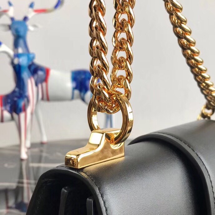 Pra*a sidonie shoulder bag in black calfskin