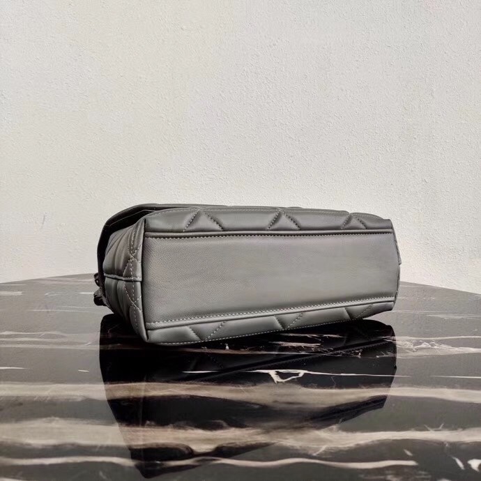 Pra*a spectrum large bag in grey nappa leather