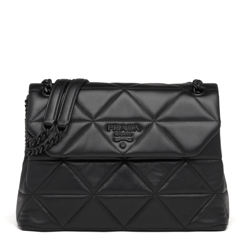 Pra*a spectrum large bag in black nappa leather