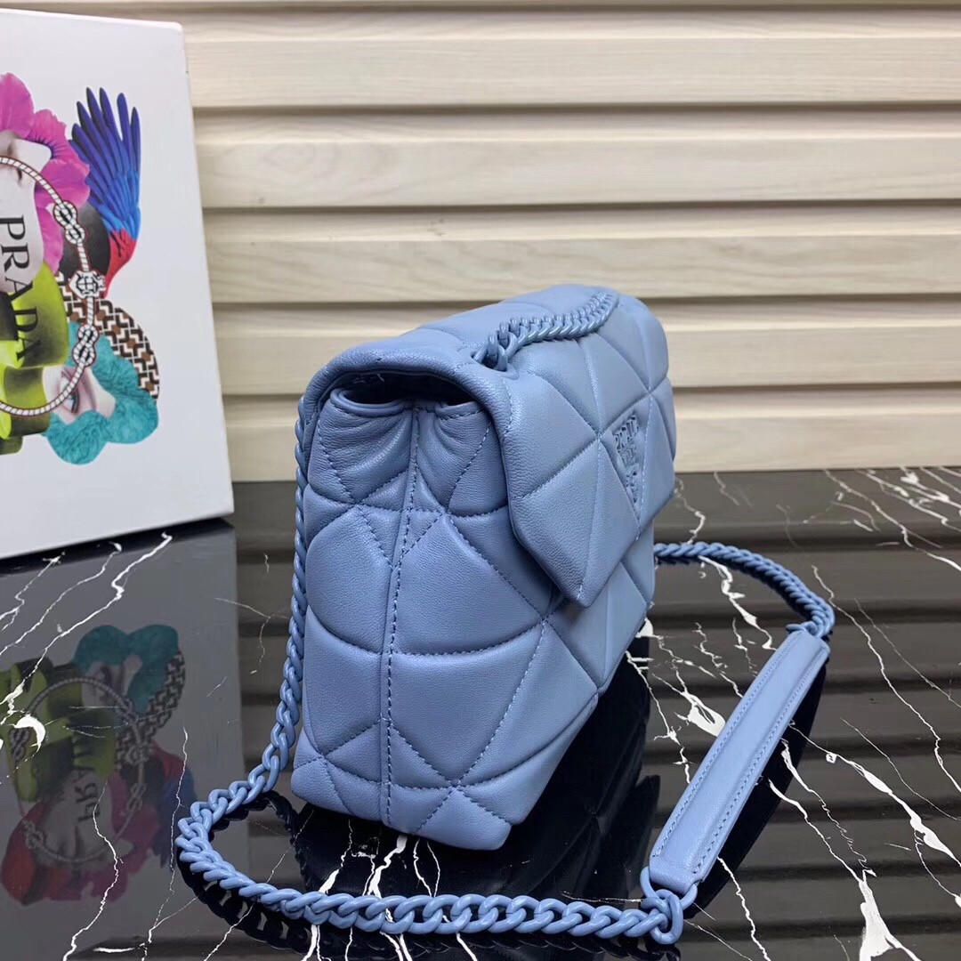 Pra*a spectrum small bag in sky blue nappa leather