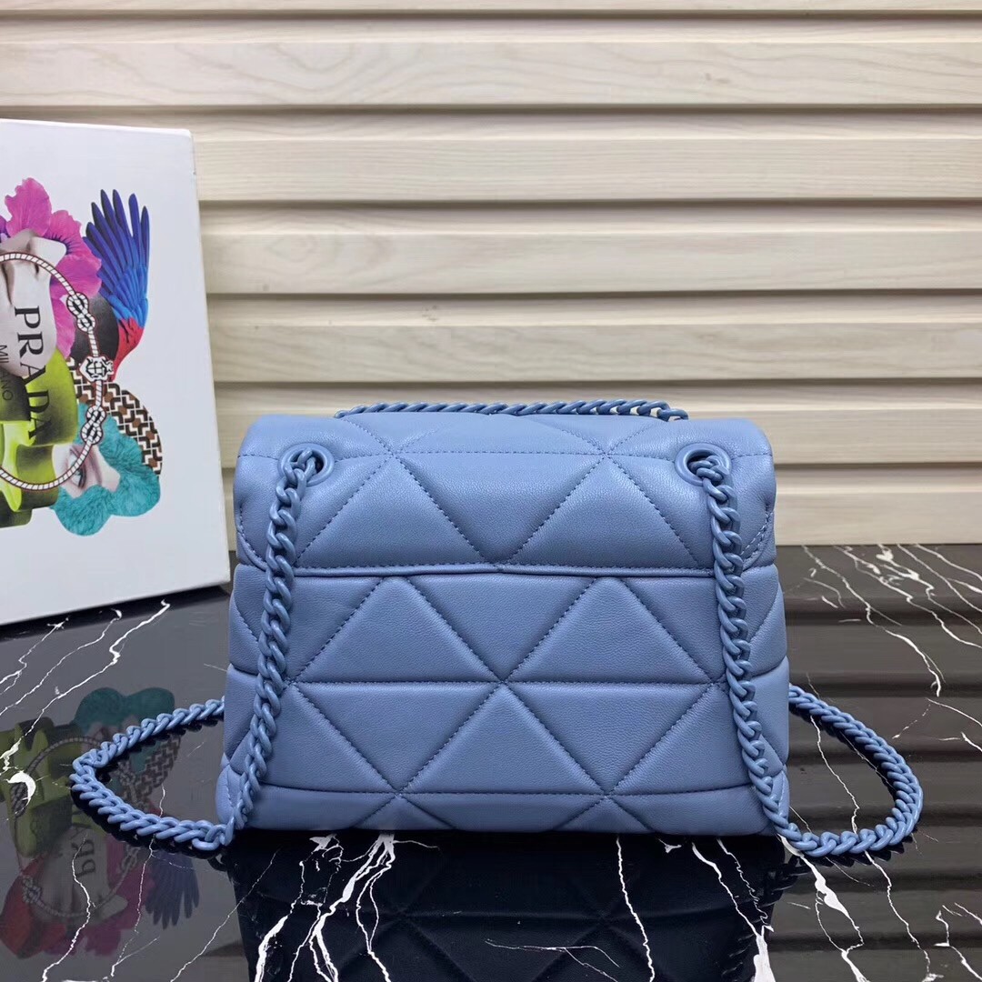 Pra*a spectrum small bag in sky blue nappa leather