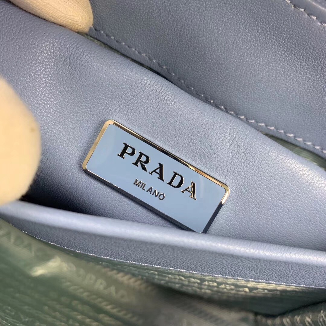Pra*a spectrum small bag in sky blue nappa leather