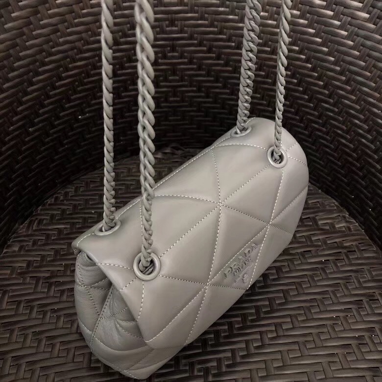 Pra*a spectrum small bag in grey nappa leather