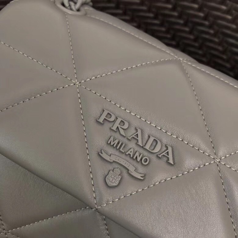 Pra*a spectrum small bag in grey nappa leather
