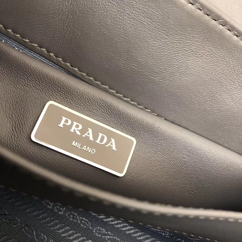 Pra*a spectrum small bag in grey nappa leather