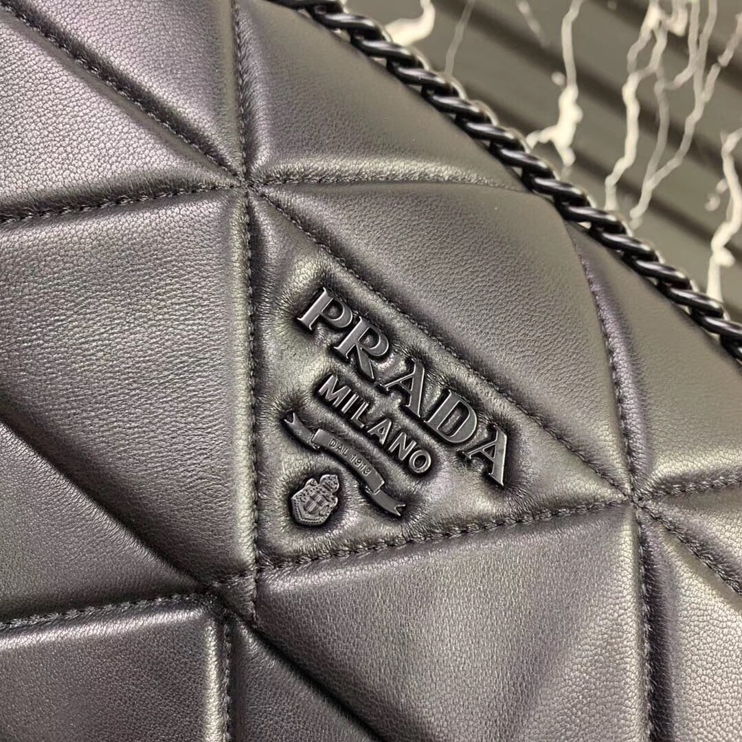 Pra*a spectrum small bag in black nappa leather