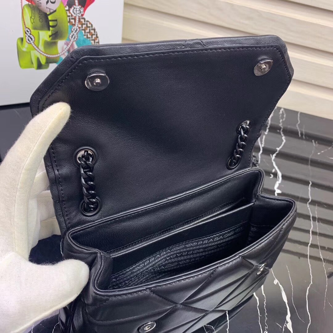 Pra*a spectrum small bag in black nappa leather