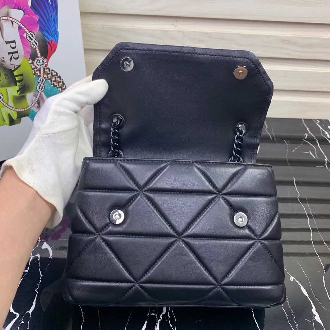 Pra*a spectrum small bag in black nappa leather