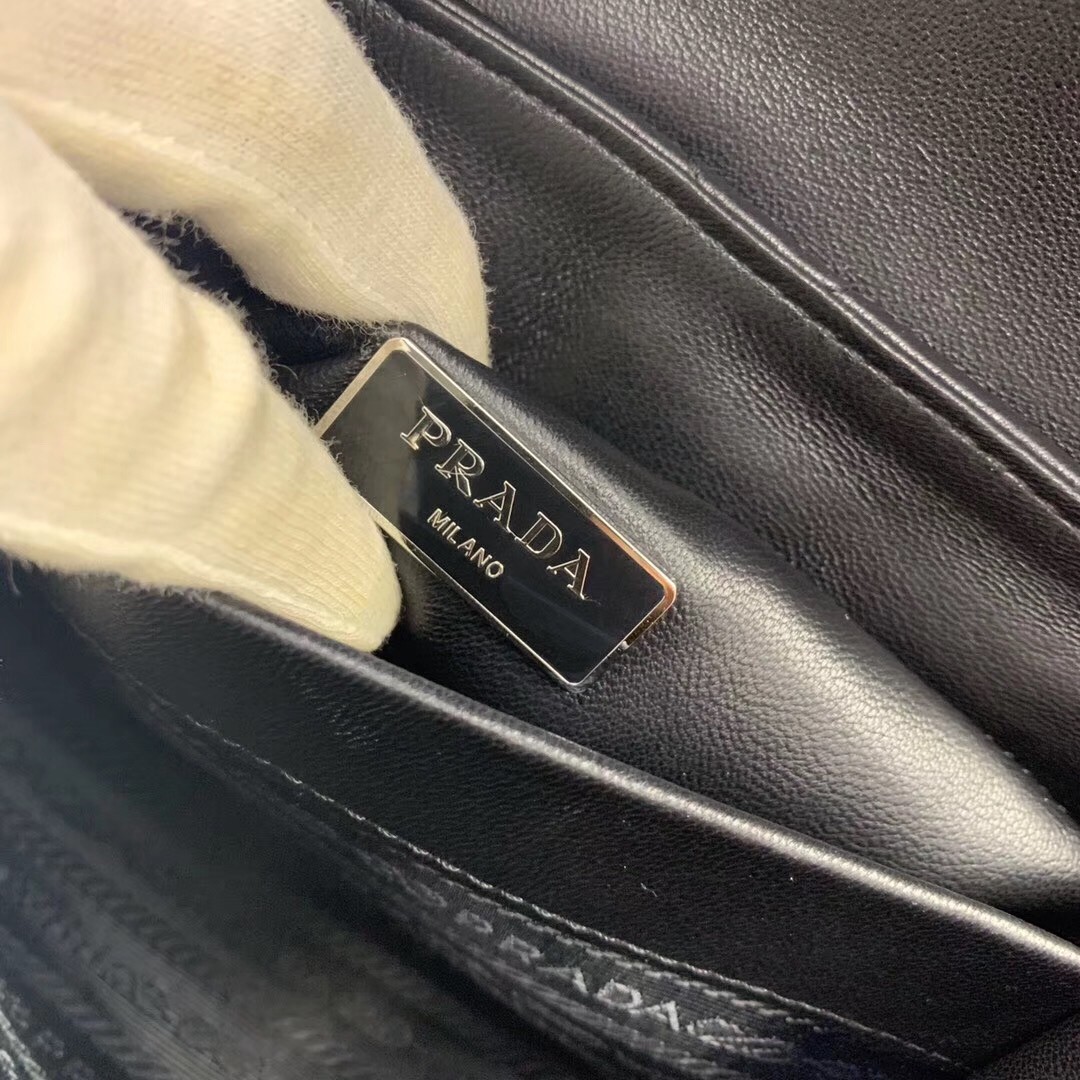 Pra*a spectrum small bag in black nappa leather