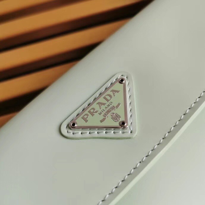 Pra*a aqua brushed leather cleo shoulder bag with flap