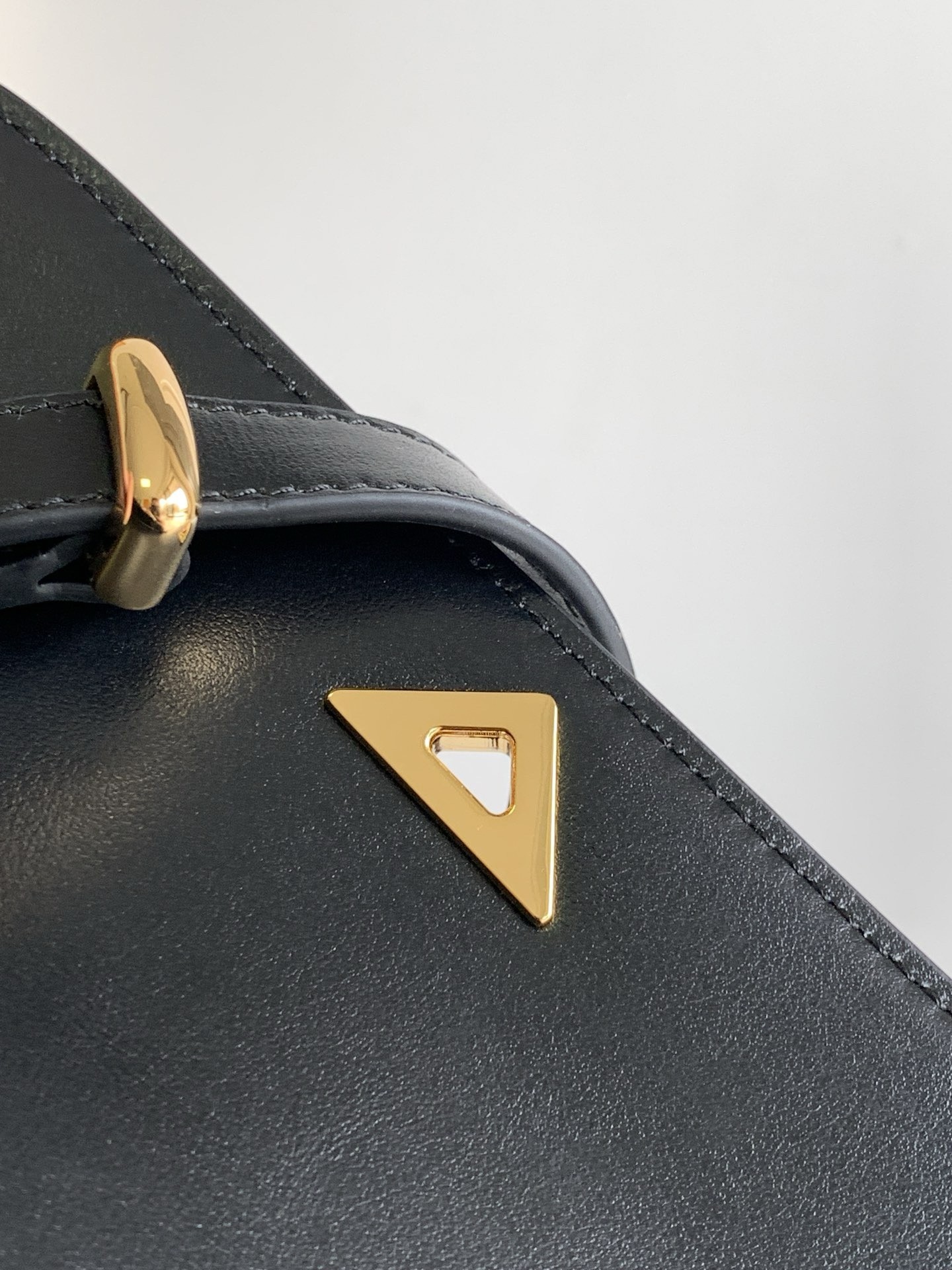 Pra*a shoulder bag in black smooth calfskin