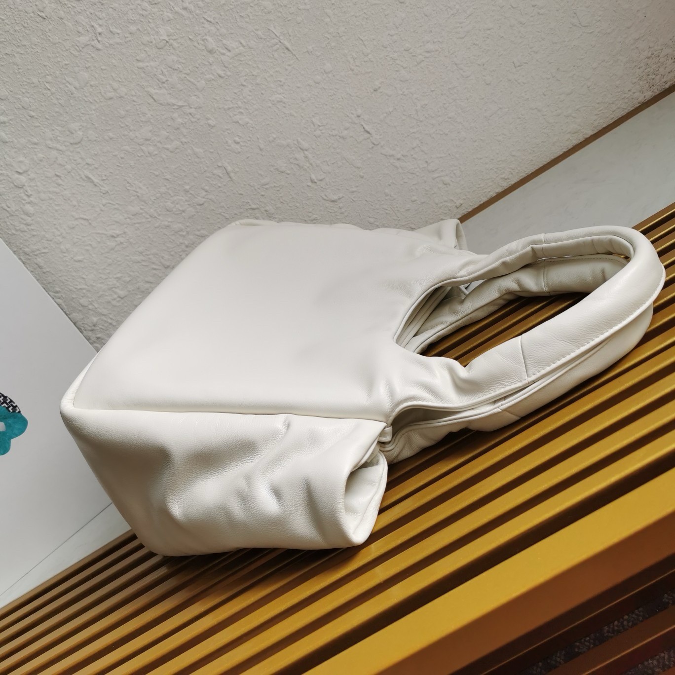 Pra*a medium tote bag in white nappa leather