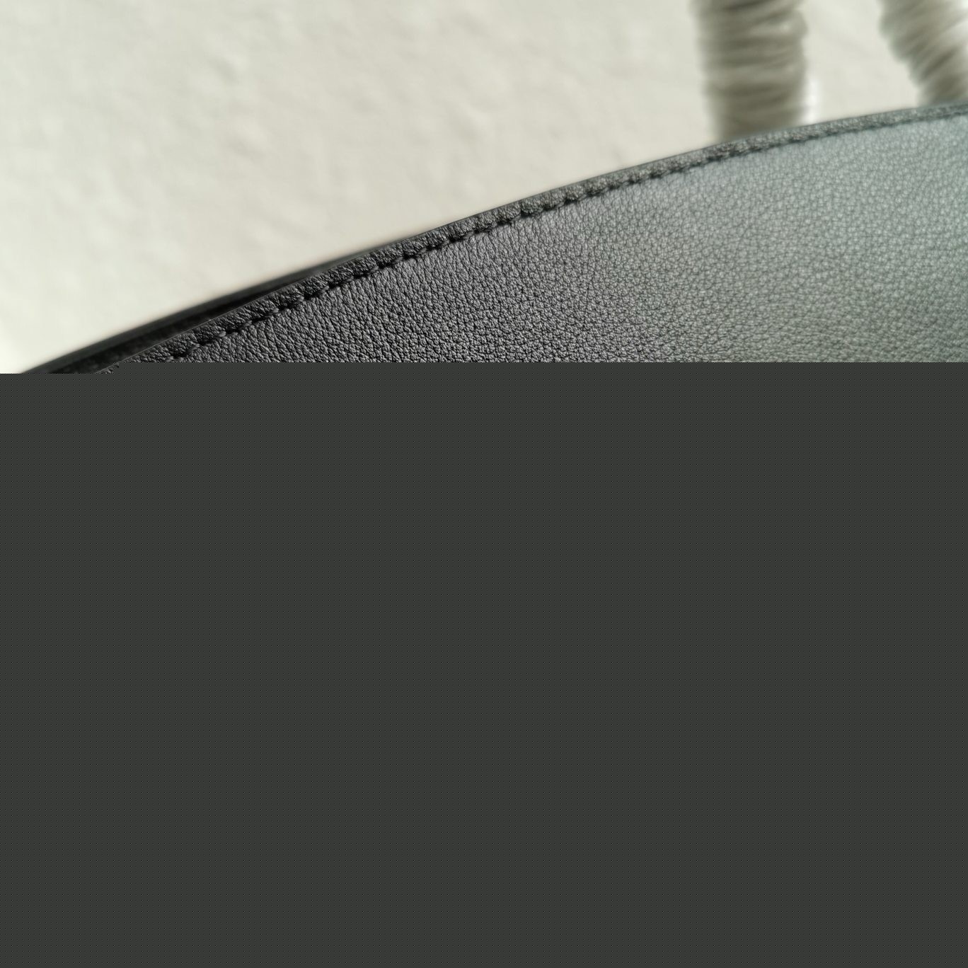 Pra*a large tote bag in black smooth calfskin