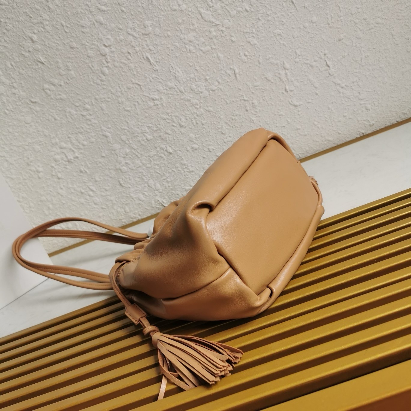 Pra*a shoulder bag in brown nappa leather