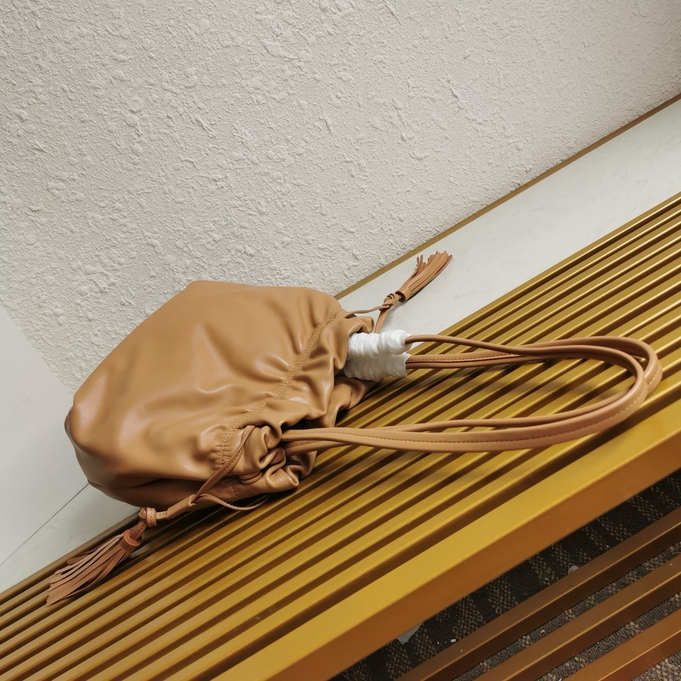 Pra*a shoulder bag in brown nappa leather