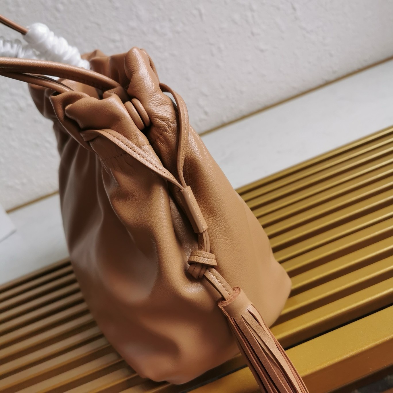 Pra*a shoulder bag in brown nappa leather